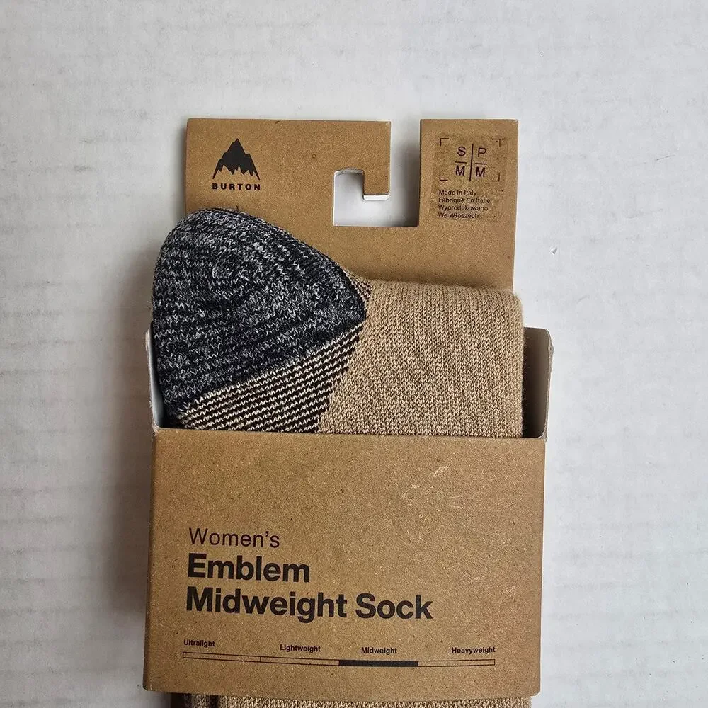 Burton Womens Size S/M (4-6.5) Emblem Midweight Socks Summit Taupe